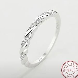 925 Sterling Silver Wedding Band Eternity Ring